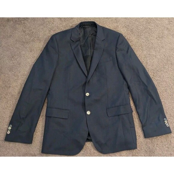 Men's Hugo Boss Hutson Blue Wool Suit Jacket Blazer Size 42R - Picture 1 of 6